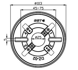 DZ-02探測(cè)器通用底座外形示意圖