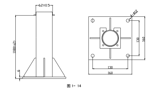 LZ1000型立柱的外形示意圖