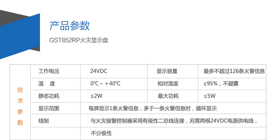 GST852RP火災顯示盤參數